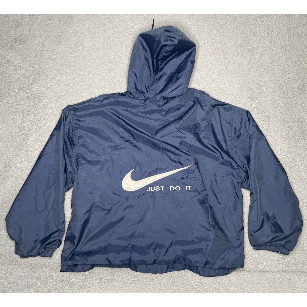 RARE Vintage 90s Nike Just Do It Jacket Mens XL Blue Full Zip Lining Made In USA